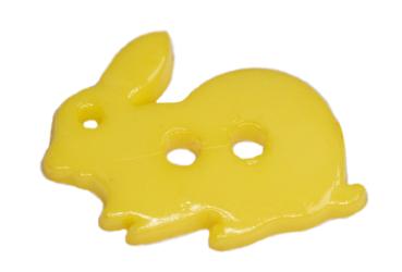 Kids button as a rabbit in light yellow 18 mm 0,71 inch
